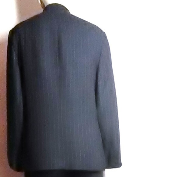 Anne Klein Black Pinstripe Blazer Size 14 - Picture 2 of 5